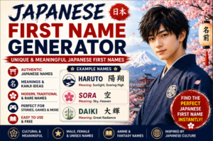 Japanese First Name Generator | Unique Name Ideas Online